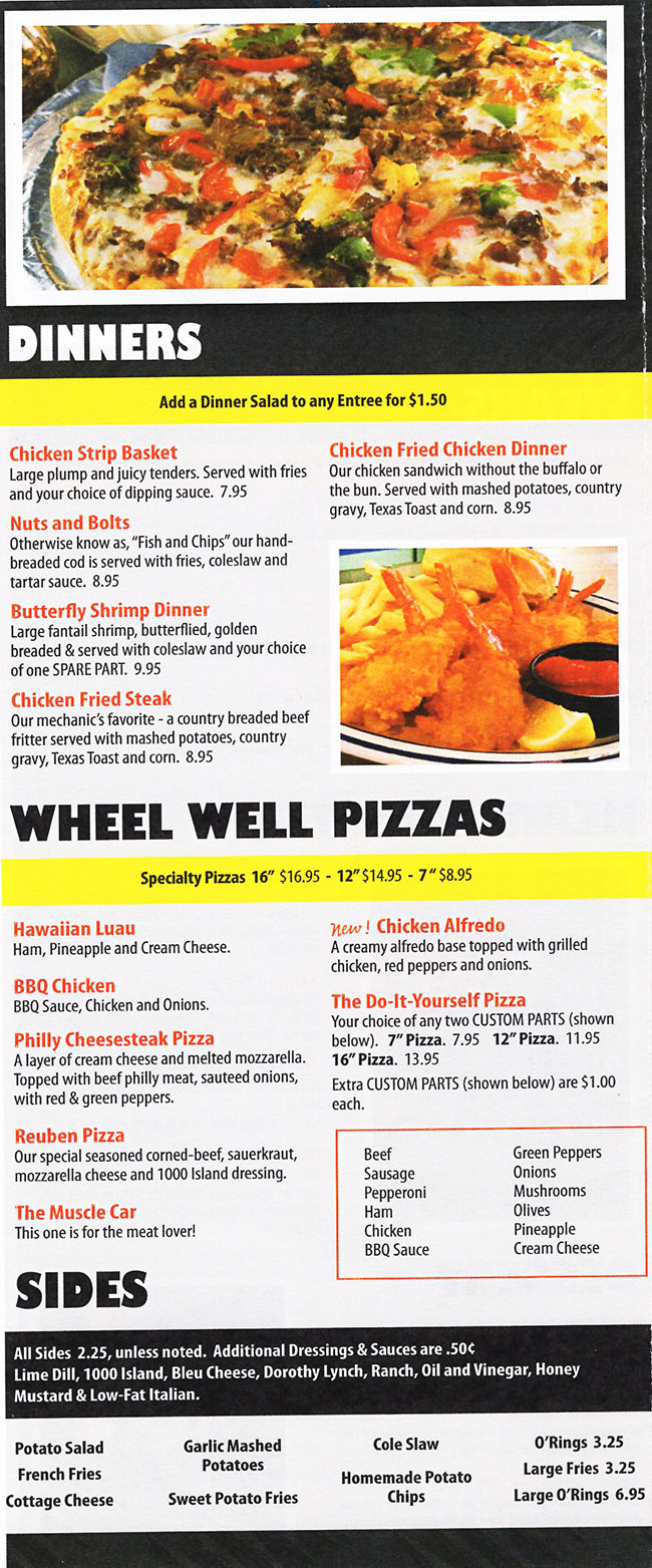 The Garage Sports Bar & Grill Menu Page 5